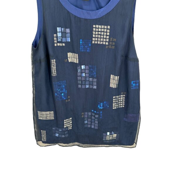 Lane Bryant Top Shirt Blouse Womens size 16 Sequins Layered Cocktail Side Zip - Picture 5 of 9